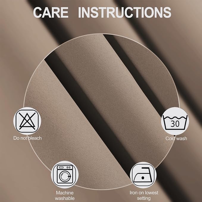 Cappuccino Blackout Curtains 42 x 54 Inch Length Set of 2 Panels Grommet Bedroom Curtains for Living Room