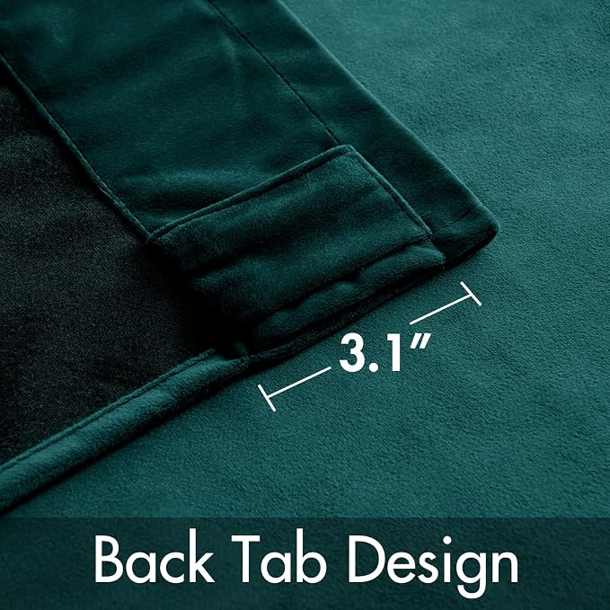 MIULEE Velvet Blackout Curtains 52x108 inches 2 Panels Emerald Green | Luxury, Bedroom Living Room, Thermal Insulated, Home Christmas Decor, Super Soft Window Drapes, Rod Pocket & Back Tab