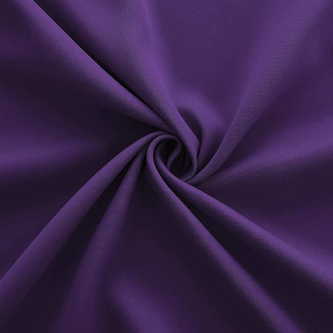 KOUFALL Dark Purple Window Curtains for Bathroom 2 Panels Set Room Darkening Small Short Blackout Curtains for Bedroom Kitchen 45 Inch Length,Royal Grape