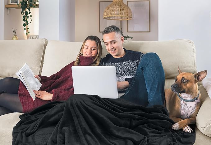 Utopia Bedding Fleece Bed Blanket California King Size Black (102x96 Inch) | Microfiber Plush Warm Lightweight Breathable Cozy Blanket Anti-Static, All Season Use Gift for Women and Men