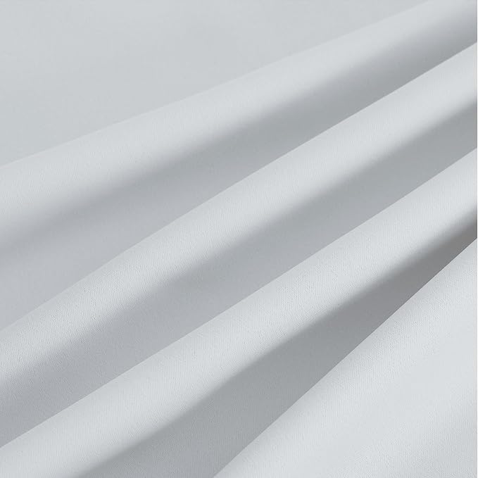 NICETOWN Greyish White Ring Top Panels - Thermal Insulated Shades, 52 x 95 | For Nursery, Kids Room, Yard, Closet, Garage - Breathable Fabric, Privacy Assured, 2 Panels