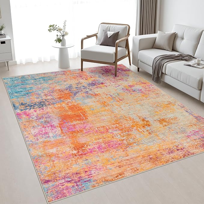 5x7 Area Rug Living Room: Modern Washable Soft Carpet Galaxy Haze | For Bedroom Dining Room Farmhouse Nursery Hallway Office,Modern Abstract,Machine washable,Non-Slip,Stain Resistant,Indoor