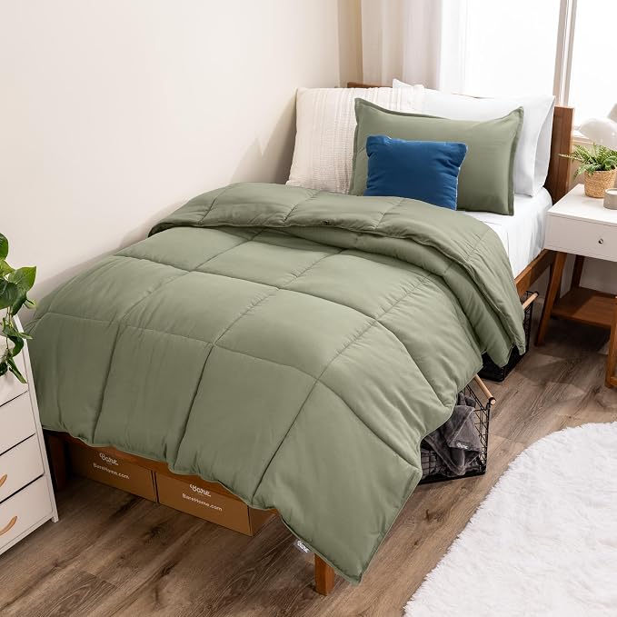Bare Home Comforter Set - Twin/Twin Extra Long Size - Ultra-Soft - Goose Down Alternative - Premium 1800 Series - All Season Warmth (Twin/Twin XL, Sage) | All-Season, Breathable, Hypoallergenic, Premium 1800, Warm, Cozy