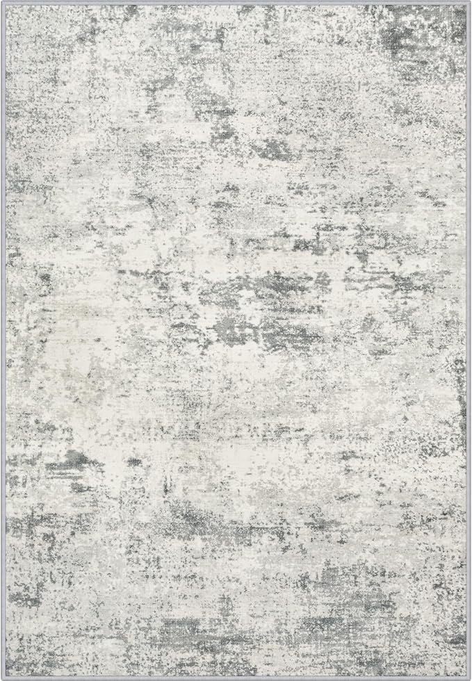 2.6x14 Washable Runner Rug:Modern Abstract Indoor Soft Carpet Gray | For Hallway, Bedroom, Kitchen, Laundry, Bathroom,Door Mat,Modern Abstract,Machine washable,Non-Slip,Stain Resistant,Indoor
