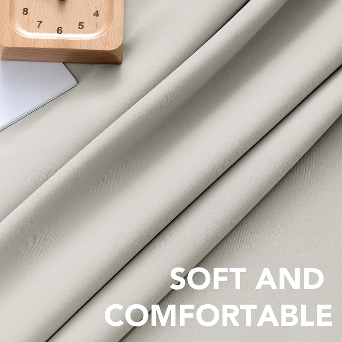 H.VERSAILTEX Blackout Curtains Thermal Insulated Window Treatment Panels Room Darkening Blackout Drapes for Living Room Back Tab/Rod Pocket Bedroom Draperies (2 Panels, Pale Oak, 52 x 72 Inch)