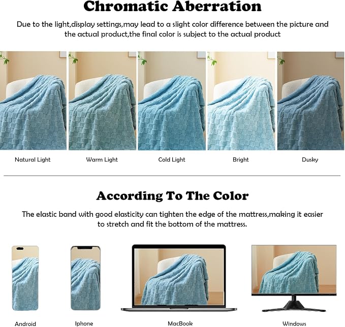 NEWCOSPLAY 3D Checkered Flannel Twin Blanket, Blue Checkered, 60"x80" | Super Soft Cute Lightweight Decorative Premium Silky Fleece Blanket for Couch Sofa Bed, Gift for Women Men, All Season Use