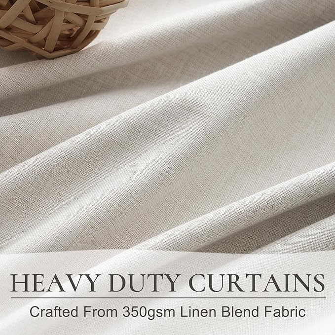 QJmydeco Custom Made Curtains 86 Inches Long for Bedroom 2 Panels Set, Blackout Drapes for 84-88 Inch Tall Window Curtains Living Room Modern Farmhouse (W50 x L86) Back Tab/Rod Pocket Cream Ivory