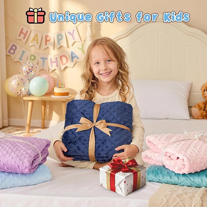 yescool Weighted Blanket Kids 5 Pounds, Minky Kids Blanket Gifts for Boys Girls, Small Weighted Throw Blankets Washable Heavy Blankets, Winter Weighted Comforter for 5 6 7 8 9 Year Old, 36 * 48in