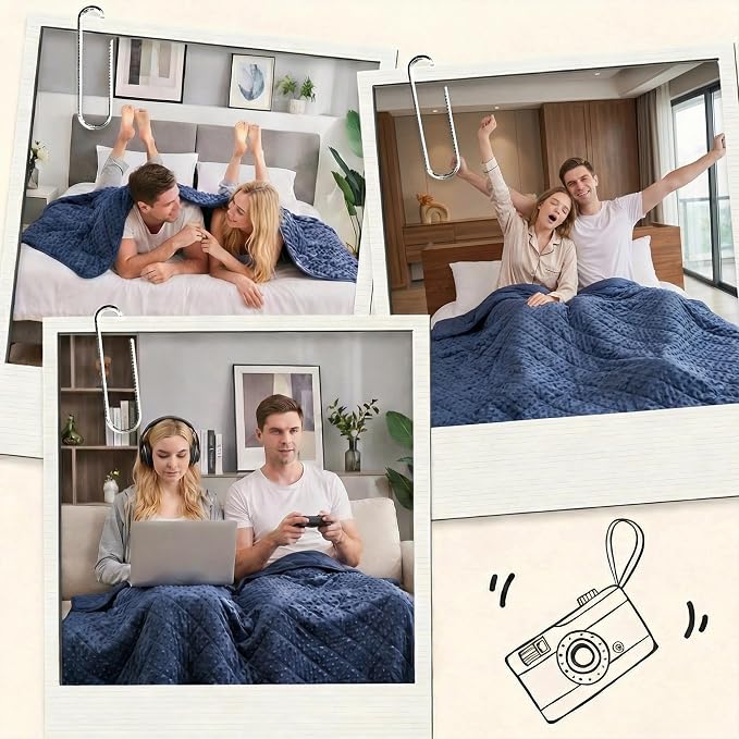 yescool Weighted Blanket for Adults 12 lb, 60 * 80in Queen Size Blanket | Minky Heavy Blanket for All Seasons Washable Weighted Blanket