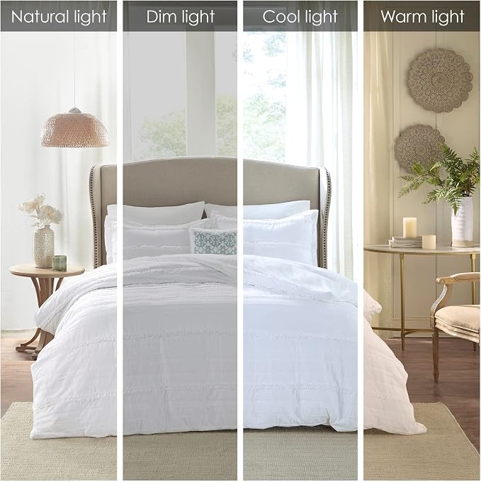 Madison Park Modern All-Season Breathable White Queen Quilt Set, 4pc | Down Alternative Bedding Set, Lightweight, Machine Washable, Easy Care, Cozy, Coverlet, Soft, Warm