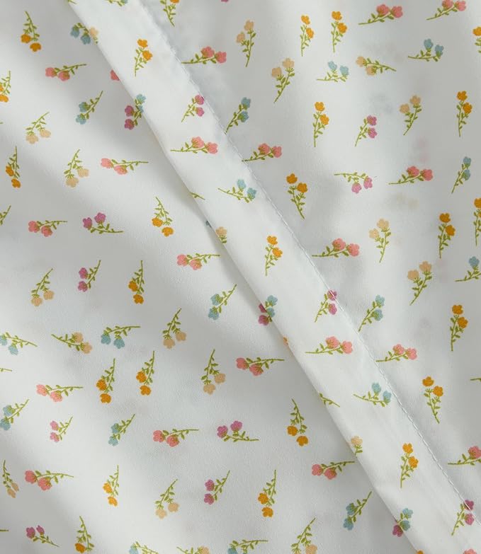 Duvet Cover Queen Size - Floral Duvet Cover - 3 Piece - Petite Garden | Soft Floral Duvet Cover 90 x 90 with 2 Pillow Shams, Zipper Closures & Ties, Floral Bedding for Women, Men, Kids & Teens