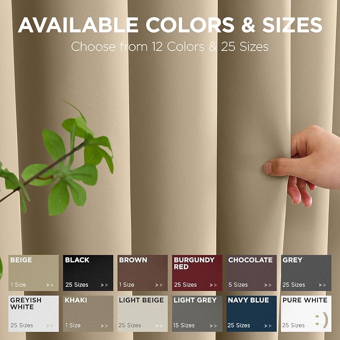 Joydeco Door Curtain Blackout Curtains for Doorway Privacy Closet Drapes | Room Divider Curtains for Bedroom Living Room, Sliding Door Curtains for Open Closet (Light Beige, 52Wx90L, 1 Panel)