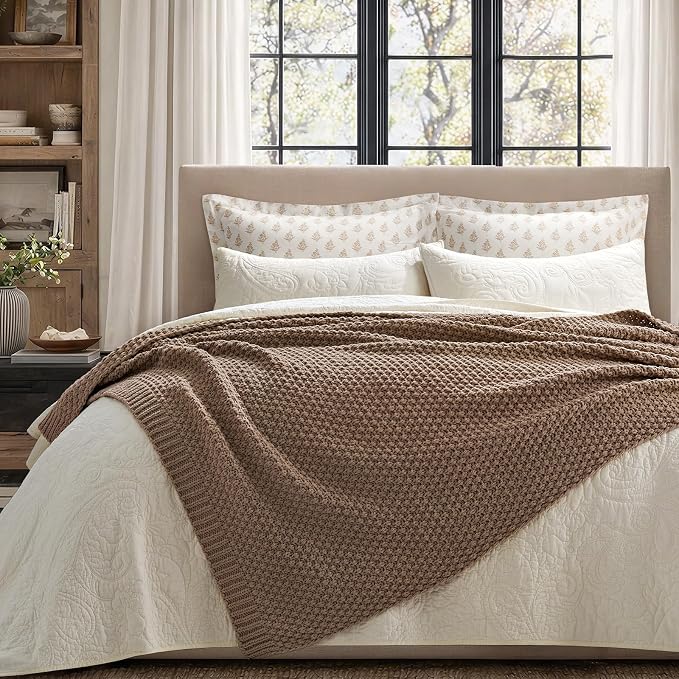 EVERGRACEHOME Chunky Chenille Knit Throw Blanket, 60 x 80, Rosewood | Sculpted Moss Stitch, Chic Modern Farmhouse, All-Season Warmth, OEKO-TEX® Certified, Elegant Blanket for Couch, Bed, Sofa
