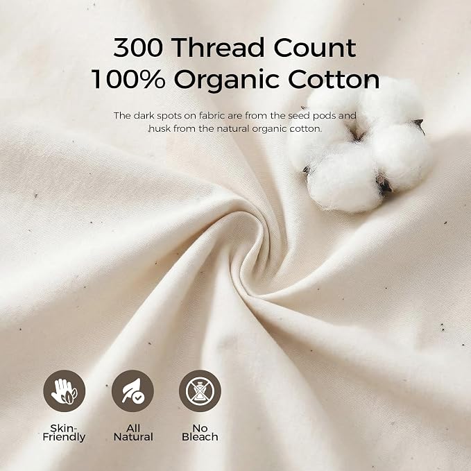 puredown® Goose Feathers and Down Pillows, 100% Organic Cotton Cover, Gusseted Pillow for Sleeping Hotel Collection Bed Pillows, Standard, Set of 2