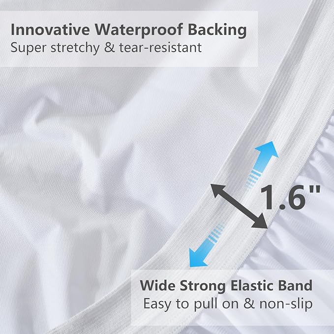 ELVEN HOME Twin XL Mattress Pad Waterproof, Soft Cooling Mattress Topper for College Dorm, Extra Long Twin Mattress Cover Protector Washable, Deep Pocket 8-21" (39x80 inch, White)