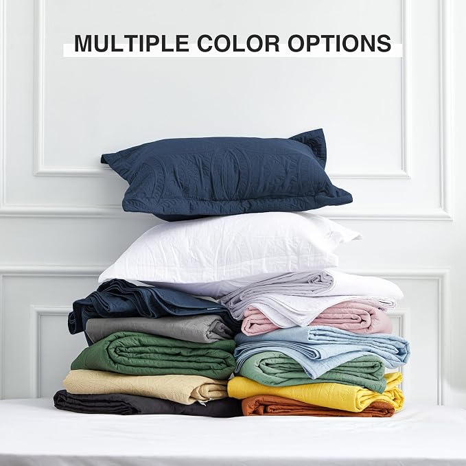Love's cabin King Size Quilt Set Navy Blue Bedspreads - Soft Bed Summer Lightweight Bedspread Comforter - Modern Style Coin Pattern Coverlet for All Season - 3 Pieces (1 Quilt, 2 Pillow Shams)