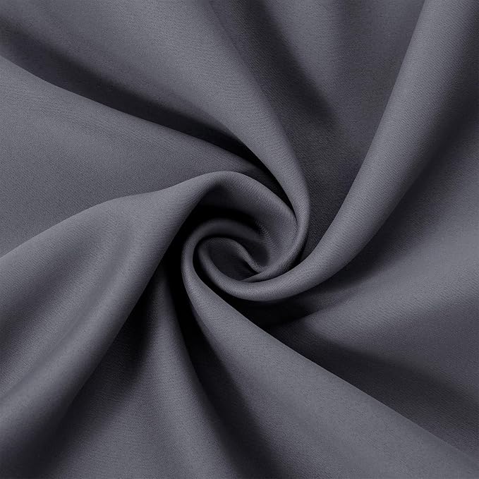 Grey Blackout Curtains 66 x 63 Inch Length/Set of 2 Curtain Panels/Thermal Insulated Room Darkening Blackout Curtains for Bedroom
