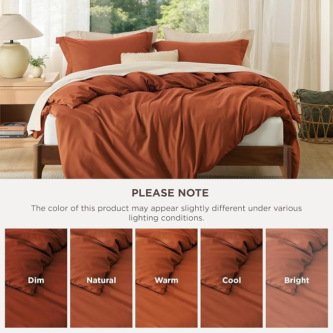 Bedsure Duvet Cover Full Size, 3Pcs Double Brushed Bedding Set, Terracotta | For Kids & Adults, 80"x90" Comforter Cover, Hotel Luxury, All Season, Breathable, Easy Care, Lightweight, Zipper Closure