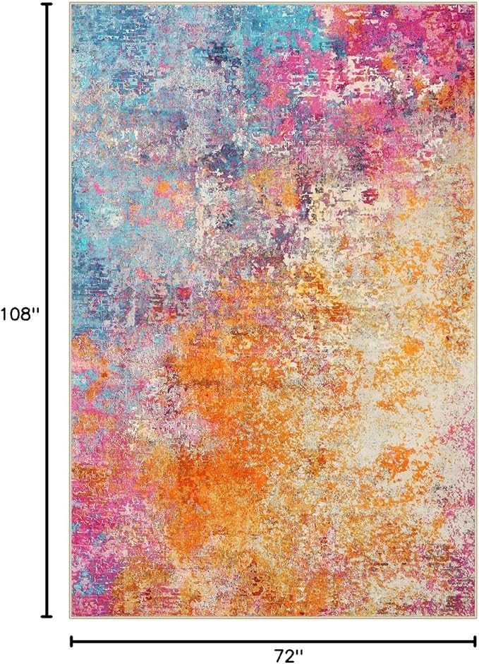 Lahome Modern Abstract Washable 6x9 Area Rugs for Living Room, Colorful Soft Bedroom Rug for Girls Kids Non Slip Stain Resistance, Large Accent Carpet for Kitchen Dining Room Dorm