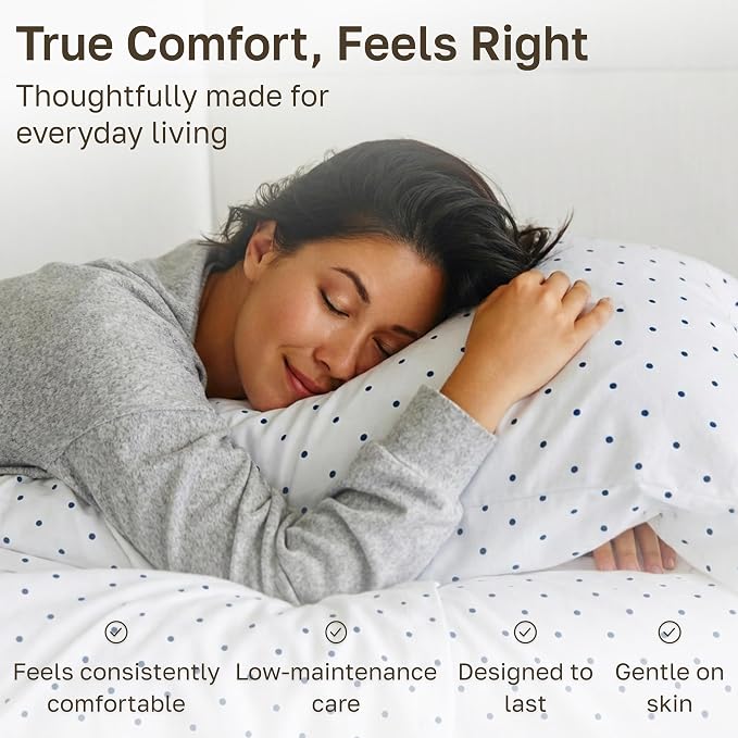 California Design Den 100% Cotton Sateen Hotel Sheets Full Size Set | 400 Thread Count Backed by Good Housekeeping Seal, 16" Deep Pocket, All-Around Elastic, Durable, Easy Care - Polka Dot Print