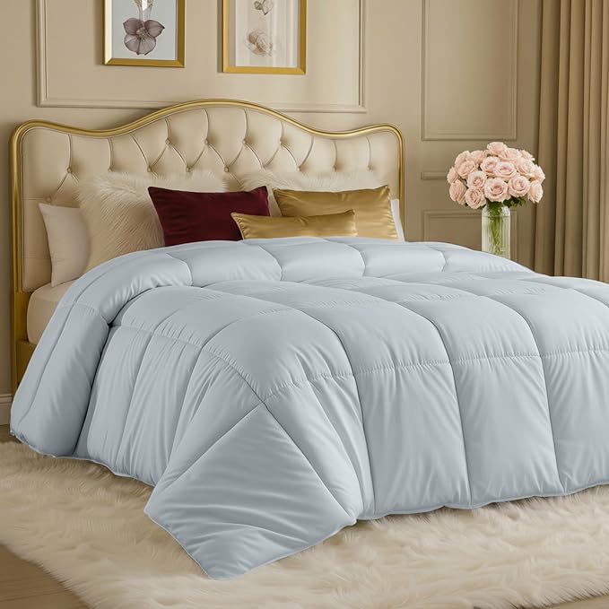 Utopia Bedding Duvet Insert, Twin Comforter 64 x 88 Inches, Light Grey | Cozy All Season Comforter for Kids and Teens, Unisex, Down Alternative Fill, Soft Microfiber Shell, Machine Washable.