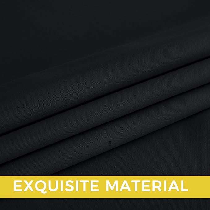 NICETOWN 100% Black Out Curtains 54 Inches Long 2 Panels for Living Room, Bedroom, Office Thermal Insulated Blackout Drapes Solid Grommet Noise Reducing Window Curtains, W40