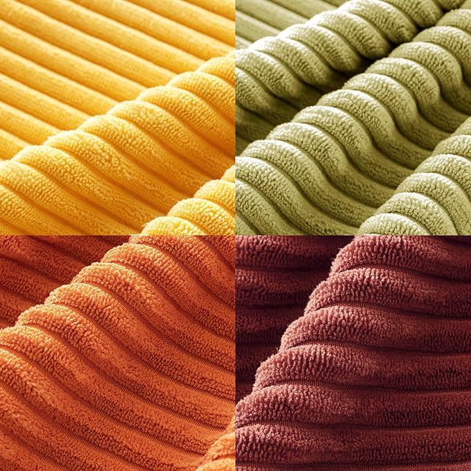 MIULEE Fall Decorative Throw Pillow Covers Yellow Orange Rust 20x20 | Set of 4, Vintage Retro Fall Decor, Mix and Match Color Clash Design, Vibrant Cushion Covers for Sofa Couch Bed Living Room