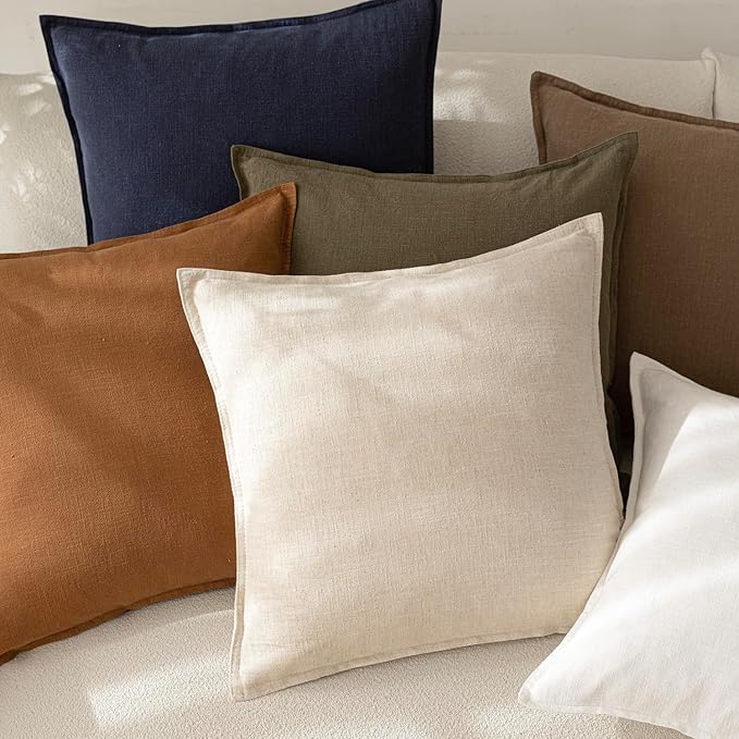 Foindtower Decorative Linen Lumbar Throw Pillow Covers 12x20 Natural Beige | Pack of 2 Boho Farmhouse Pillowcase,Accent Neutral Solid Cushion Covers,Morden Home Decor for Couch Sofa Bedroom Living Room