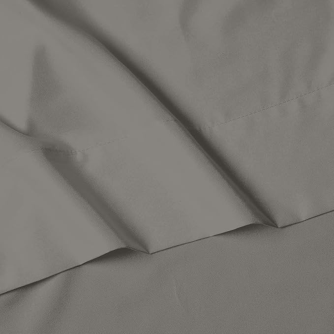 Elegant Comfort Luxury 1500 Premium Hotel Quality Microfiber 4-Piece Sheet Set - Wrinkle Resistant, All Around Elastic Fitted Sheet, Deep Pocket up to 16", Twin/Twin XL, Grey