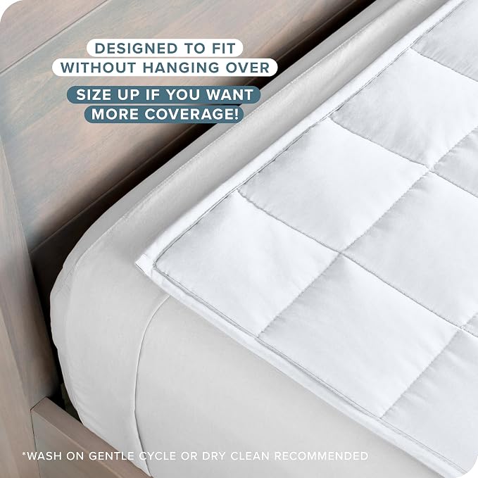 Bare Home Cotton Weighted Blanket (White, 40"x60" 10lbs) | Twin or Full Size, All-Natural 100% Cotton, Premium Heavy Blanket Nontoxic Glass Beads