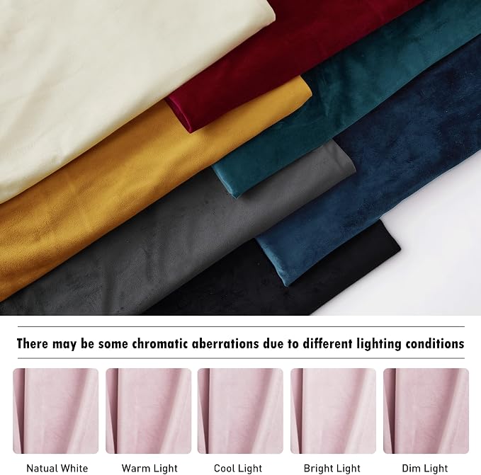 RYB HOME Velvet Room Darkening Curtains for Living Room 72 inches Long | Thermal Insulated,Privacy UV Heat Blocking,Noise Reducing,Drapes for Kids Room Sunroom,Blush Pink,W52 x L72,2 Panels Set