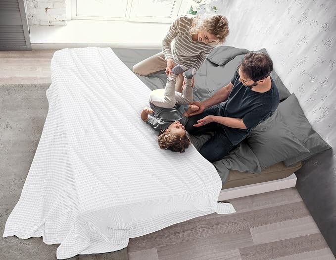 Utopia Bedding 100% Cotton Waffle Blanket Full Size White, 90x84 Inch | Lightweight Breathable Cozy Summer Bed Blanket Home Decor Gift for Women and Men