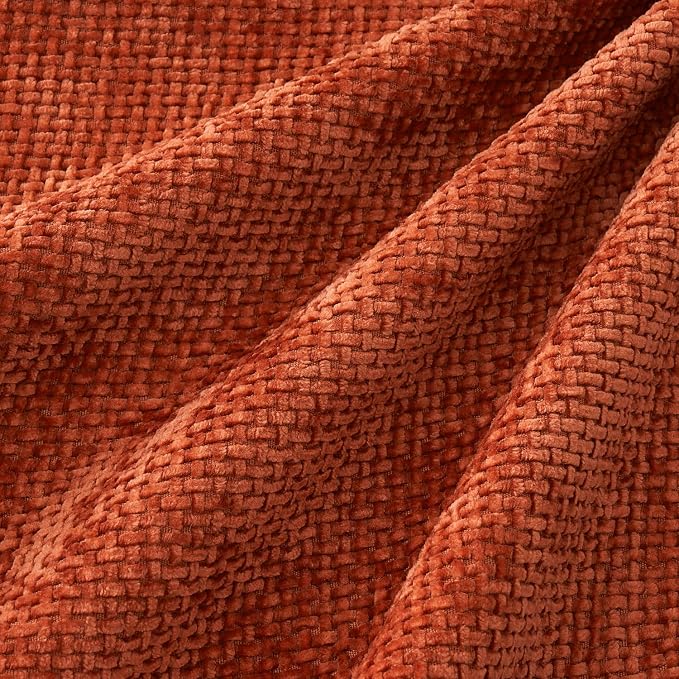 MIULEE Decorative Chenille Fall Pillow Covers Burnt Orange 16x16 Pack of 4 | Fall Home Decor, All Same Color Set, Couch Throw Pillows, Farmhouse Boho Cushion Covers for Sofa Bed Living Room