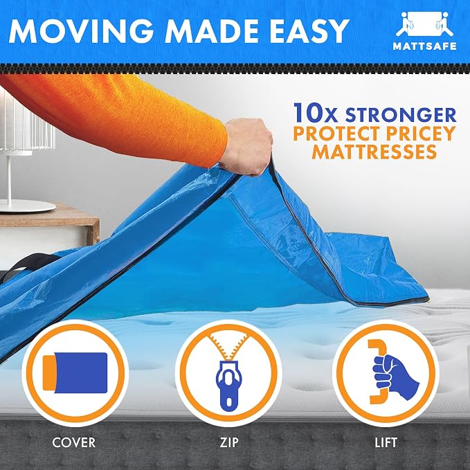 Nordic Elk Queen Size Mattress Bags for Moving and Storage, Bed Cover | 8 Heavy-Duty Reinforced Handles, Extra Strong Zipper, Reusable Bed Protector, Built to Last