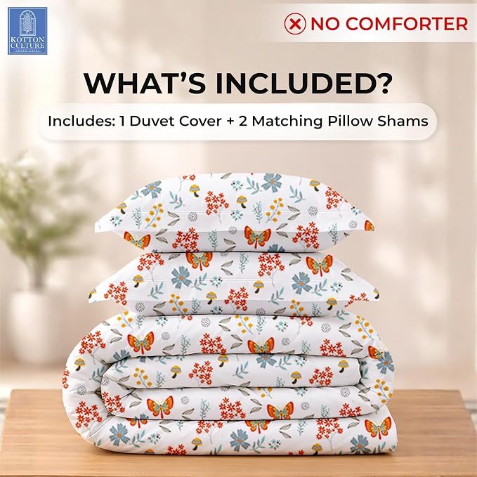 120"x98" 3 Pc Oversized King Duvet Cover Set 100% Egyptian Cotton - 600 TC Comforter Cover, Zipper Closure & Corner Ties - Fits Large King Inserts (Oversized King,Rain Forest)