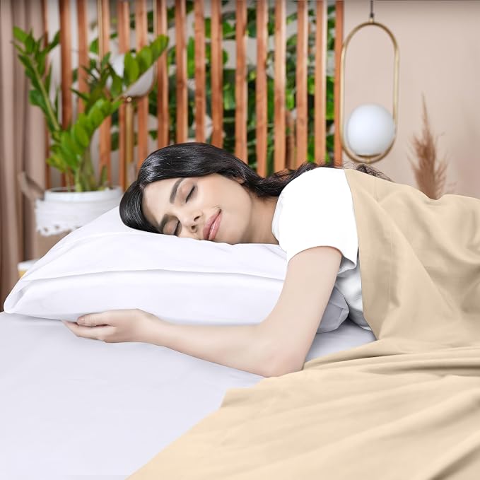 Twin Size Flat Sheet Only Pack of 6, Ultra Soft Hotel Sheets, Beige | Hotel Bedding, Cooling Comfort, Smooth Feel, Wrinkle & Fade Resistant, Easy Care, Long-Lasting, Machine Washable, OEKO-TEX