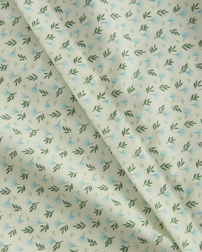 Duvet Cover Full Size - Floral Duvet Cover - 3 Piece - Blue Garden | Soft Floral Duvet Cover 80 x 90 with 2 Pillow Shams, Zipper Closures & Ties, Floral Bedding for Women, Men, Kids & Teens