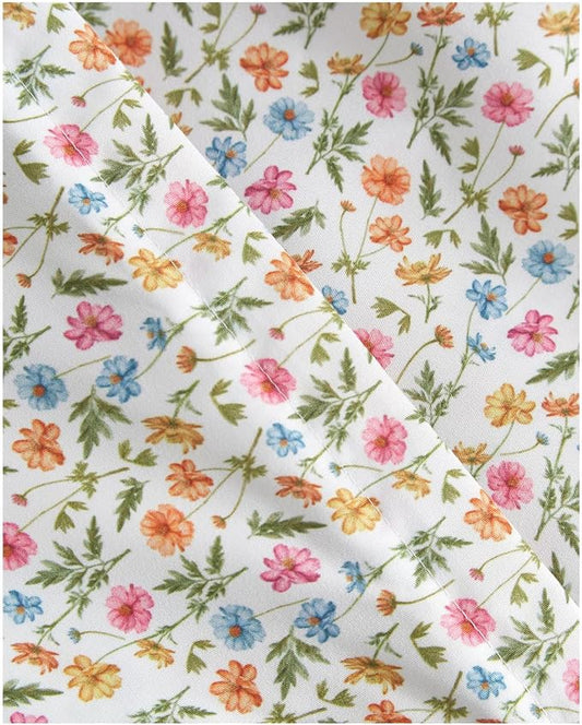 Duvet Cover Twin/TXL - Floral Duvet Cover - 2 Piece - Spring Garden | Extra Soft Floral Duvet Cover 68 x 90 with 1 Pillow Sham, Zipper Closures & Ties, Floral Bedding for Women, Men, Kids & Teens