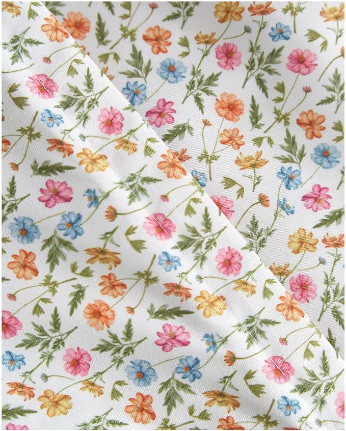 Duvet Cover Cal King - Floral Duvet Cover - 3 Piece - Spring Garden | Soft Floral Duvet Cover 104 x 98 with 2 Pillow Shams, Zipper Closures & Ties, Floral Bedding for Women, Men, Kids & Teens