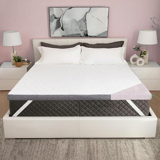 Sleepyhead Queen Mattress Topper Super 3 Inch, Cooling Gel & Copper Memory Foam, Pressure Relief, Removable Washable Cover, CertiPUR-US Certified, Queen Size Mattress Pad (Queen 3")