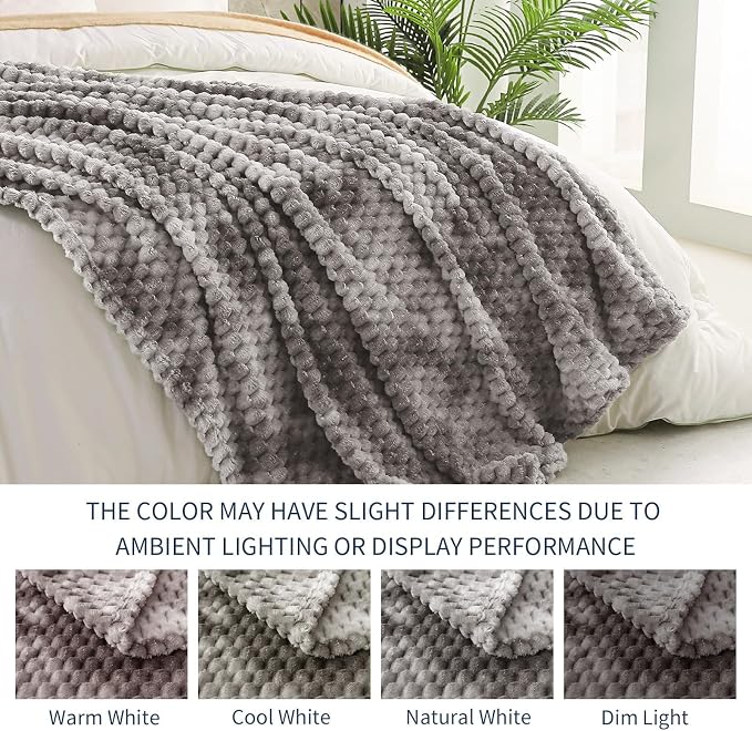 Exclusivo Mezcla 3D Fleece Twin Size Blanket for Bed, Tie-dye Grey | Extra Soft Fuzzy Plush Lightweight Bed Blankets, Cozy Fluffy Decorative Blankets for All Seasons, 60x80 Inches