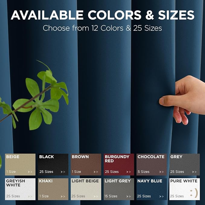 Joydeco Door Curtain Blackout Curtains for Doorway Privacy Closet Drapes | Room Divider Curtains for Bedroom Living Room, Sliding Door Curtains for Open Closet (Navy Blue, 40Wx78L, 1 Panel)