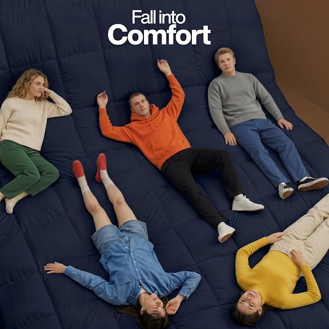 Utopia Bedding Twin Comforter, Duvet Insert, Navy, 64 x 88 Inches | Soft and Fluffy Down Alternative Bed Comforter, All Season, Breathable, Corner Tabs, Box Stitched, Durable, Machine Washable