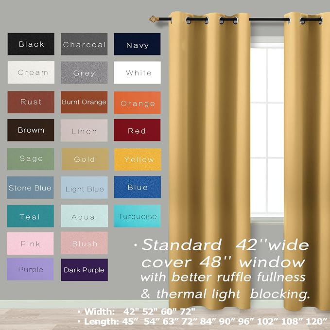 KOUFALL Gold Luxury Blackout Curtains for Living Room,Elegant Livingroom Curtain 84 Inches Long Cortinas Doradas para Sala Elegantes Modernas 2025
