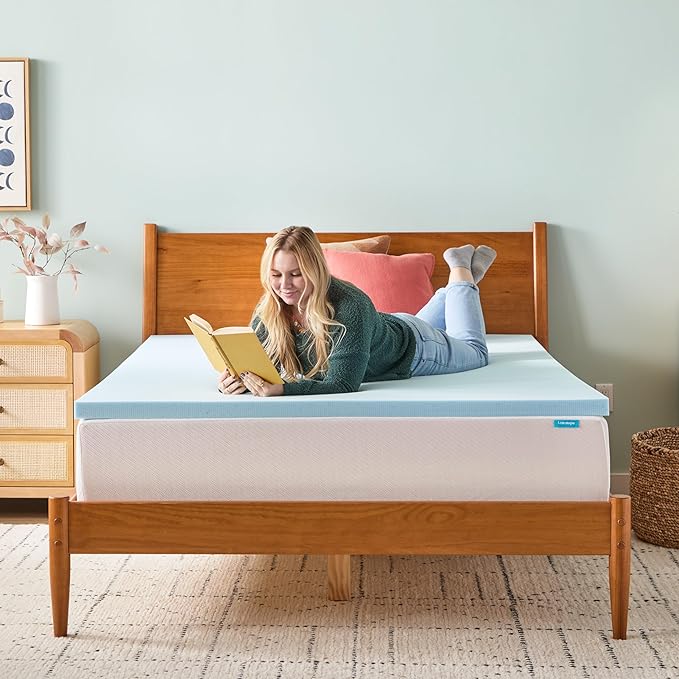 Linenspa Memory Foam Mattress Topper, California King Size - 2 Inch Gel Infused Memory Foam - Plush Feel - Cooling and Pressure Relieving - CertiPUR Certified