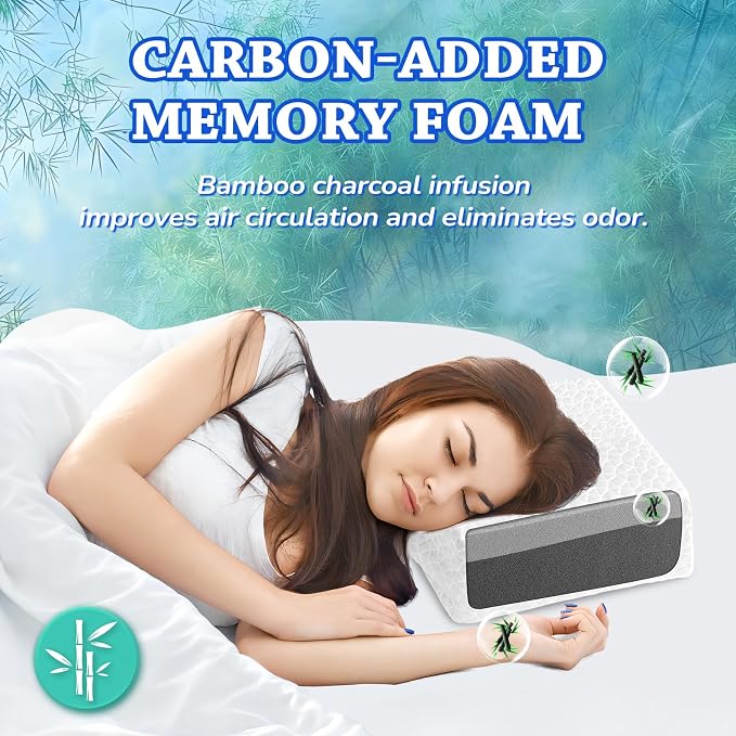 HARBOREST Cooling Cube Pillow - Side Sleeper Pillow for Neck and Shoulder Pain, Memory Foam Pillow Cube Pro with Adjustable Firmness,12"x12"x5"