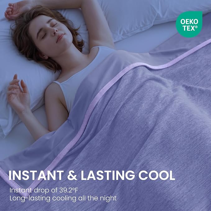 Topcee Cooling Blanket Twin 60"x90" for Hot Sleepers Summer Blanket | Absorbs Heat Cold Summer Blanket for Night Sweats & Menopause Q-Max>0.5 Lightweight Breathable Soft Double-Side Cooling