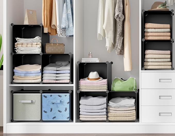 Stackble Cube Storage Organizer Modular Closet Organizers and Storage | 6 Cube Clothes Storage,Portable Bathroom Closet organizers and storage,Cubby storage shelf for Book/Bedroom,Livingroom