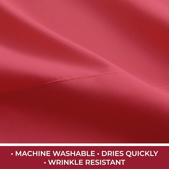 Mellanni RV Short Queen Sheets - 4 PC Iconic Collection Bedding | Hotel Luxury, Extra Soft, Cooling Bed Sheets - Deep Pocket up to 10 inch (RV/Short Queen, Brick Red)