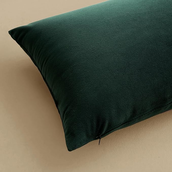 MIULEE Velvet Throw Pillow Covers 12x12 Inch Pack of 2 Army Green | Soft Solid Small Decorative Pillow Covers, Modern Luxury Home Decor, for Couch Chair Sofa Bedroom Livingroom Car